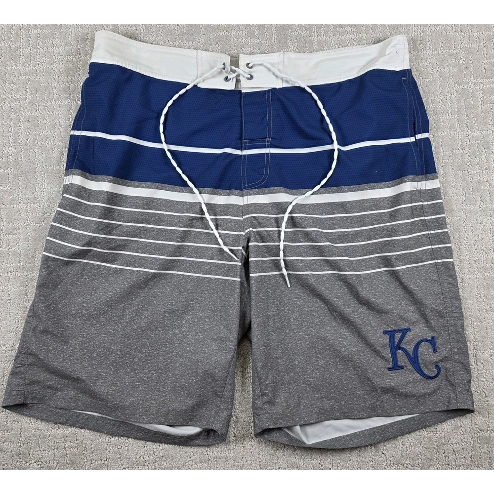 Kansas City Royals MLB Genuine Merchandise Men's XXL Blue Gray Swim Board Shorts